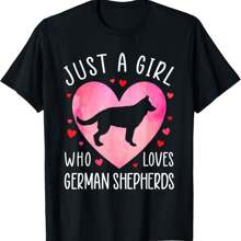 Just A Girl Who Loves German Shepherds Dog Mama Pet Lover T-Shirt