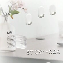 Gancho adhesivo, gancho blanco moderno y sencillo para cocina, baño, oficina, sala de estar, sin daños, adecuado para colgar ropa, utensilios de cocina, artículos de tocador, 1/2/5/10/20 piezas