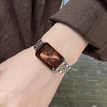 [CILOA] 2025 New Style Ladies Exquisite High-End Small Square Waterproof Watch - Cà phê nâu - Xem 5
