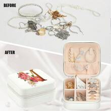 Black 26 Letter Printed White Travel Jewelry Box Jewelry Travel Storage Bag Small Jewelry Box Bridesmaid Gift Box Mini Storage Box