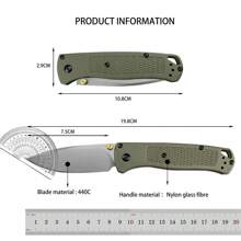 BM 535 Outdoor Pocket Folding Knife 440C Steel Blade Nylon Fiberglass Handle Tactical Survival Portable Knife EDC Tool With Pocket Clip - BM 535 刀總長19.8CM 刀刃長7.5CM - 查看 9
