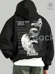 Y2K,Forgive Them,Father Bible Verses,Hoodie For Men -  Long Sleeve, Regular Fit, Street Style, Digital Print, Casual Pullover With Kangaroo Pocket, Ideal Gift