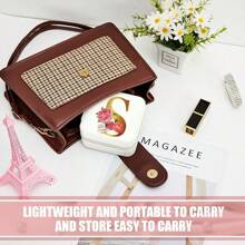 Black 26 Letter Printed White Travel Jewelry Box Jewelry Travel Storage Bag Small Jewelry Box Bridesmaid Gift Box Mini Storage Box