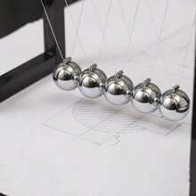 1pc Modern Stainless Steel Newton's Cradle Balance Balls, With Smooth Swinging Balls, Plastic Cradle, Creative Desk Decoration, Larger Size And More Stable!(6.3" Modern Design) Hypnotic Motion Stress Relief Gift,Sturdy Base Office Desk Decor For Adults,Zen Home/Workplace Decoration - Black - View 6