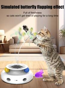 Nouveau jouet électrique automatique pour chat de compagnie, baguette taquine à rotation 360° auto-joueuse intelligente pour améliorer l'exercice du chat