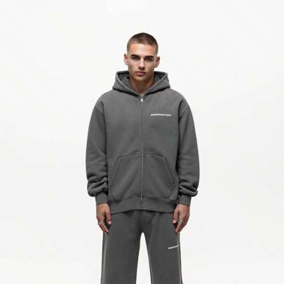 Good for Nothing Vintage Washed Grey Zip Hoodie