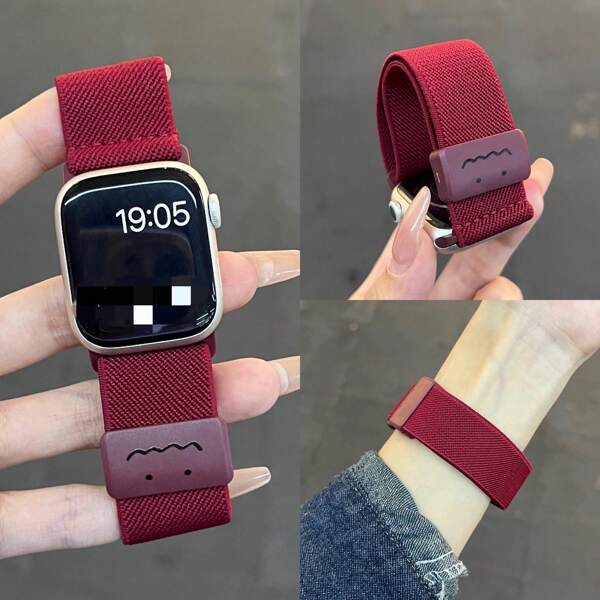 1pc Strap Band, Compatible With Watch Series 9/8/7/6/5/4/SE/Ultra 2/1, Cute Graffiti Braided Magnetic Closure Sports Wristband Accessories For Women & Men