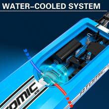 VOLANTEXRC Remote Control Boats For Pool And Lake 20+MPH High Speed RC Boat For Or Adults Toy Gifts Remote Controlled Boat With 2 Batteries And Reverse Function Atomic XS 795-5 Blue - as pic - View 3