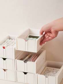 1 件笔记本电脑支架收纳盒，日式桌面收纳架，适用于文具、浴室、办公室、学校学生 - 彩色 - 查看 2