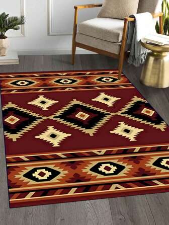 1pc Southwestern Non-Slip Resistant Rug, Machine Washable, Bohemian Style Carpet For Entryway Living Room Bedroom Nursery Room, Outdoor Patio Garden Yard Decor Rug, Home Decor, Room Decor, Area Rug, Tapestry