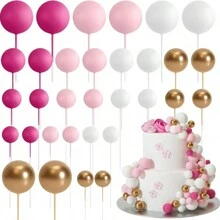 18pcs/4-Color Cake Decorative Balls Set, New Arrivals Cake Decorations For Birthday Party, Wedding - Multicolor - View 7