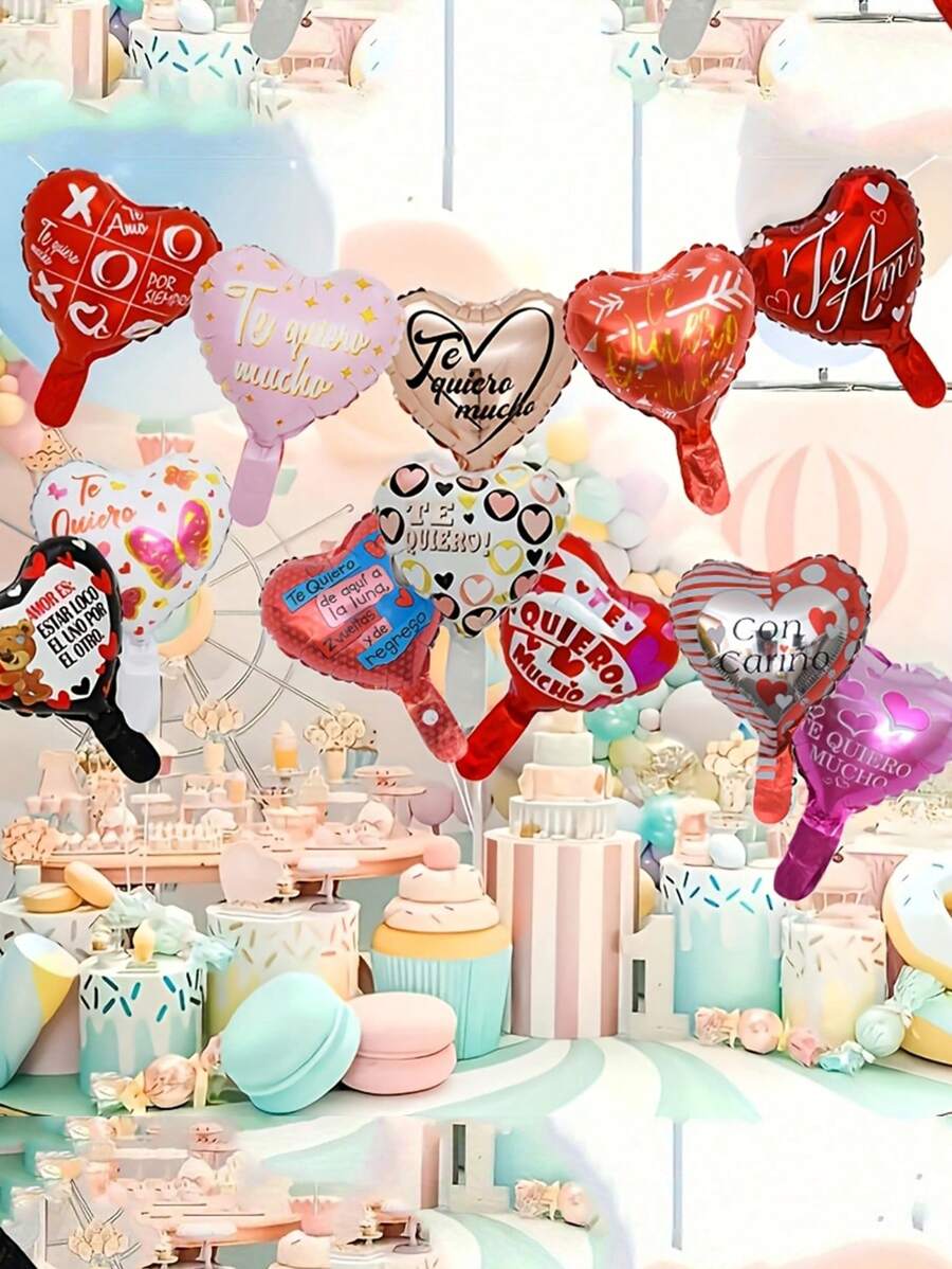 10/20 件 10 英寸心形西班牙爱情气球，适用于情人节求婚派对装饰、婚礼订婚场景套装