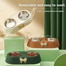Nouveau bol à aliments en acier inoxydable antidérapant et détachable pour amateurs de chats/chiens et mamans d'animaux de compagnie, avec décoration papillon. Forme de diamant, cadeau pour amateurs de chats/chiens et mamans d'animaux de compagnie