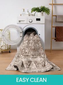 DAJIANG 1pc Large Washable Area Rug, Vintage Bohemian Style Carpet For Hallway, Living Room, Foldable, Soft & Comfortable, Non-Slip Washable, Suitable For Living Room, Kitchen, Bedroom, Study, Bedside, Home Decor, Holiday Room, Bathroom, Kitchen Decor - Multicolor - View 10