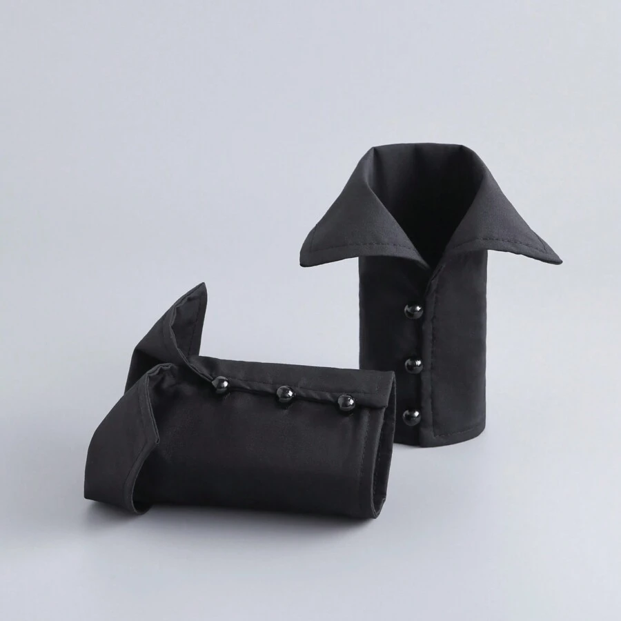 1 Pair Elegant Pearl Accent Minimalist Cuff Sleeve Decor, Suitable For Autumn/Winter Outfits - Multicolor - View 1