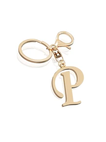 1 pieza Llavero con letra de oro avanzado y elegante, colgante con letra tridimensional, llavero clásico y simple, decoración, accesorio de bolso, versátil para bolsos de trabajo, escuela, compras, mochilas, bolsos de mano, accesorio de bolso, adecuado para regalar a amigos, familia, parejas, novias, regalos importantes, recuerdos de vacaciones