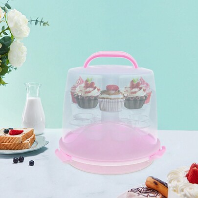 kangten 24 Cupcake Carrier Cake Holder, Portable 3 Tier Cupcake Transporter Box, Muffin Holder With Lid And Handle