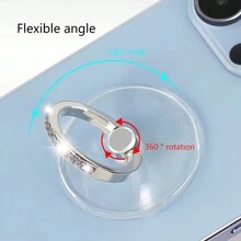 1PC 360° Rotating Crystal Rhinestone Phone Ring Holder Universal Transparent Finger Ring Stand Compatible With All Mobile Phones - Multicolor - View 3