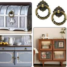 10pcs Antique Brass Cabinet Pulls - 1.18" Rustic Knotted Drawer Knobs With Screws, Vintage Round Handles For Dresser & Furniture Restoration