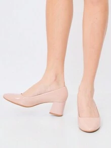 Giày cao gót đế xuồng bóng loáng cho nữ, thời trang cho việc đi làm hàng ngày - Màu be - Xem 2