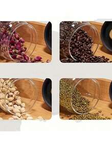 1pc Airtight Vacuum Glass Canister For Coffee Beans, Storage Jar For Coffee Powder, Tea Leaves - Multicolor - View 5