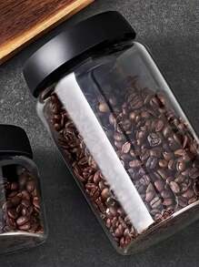 1pc Airtight Vacuum Glass Canister For Coffee Beans, Storage Jar For Coffee Powder, Tea Leaves - Multicolor - View 10