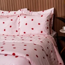 Essencialle 2-Piece Single Sheet Set Cotton 160 Thread Count With Elastic - Ladybird - View 1