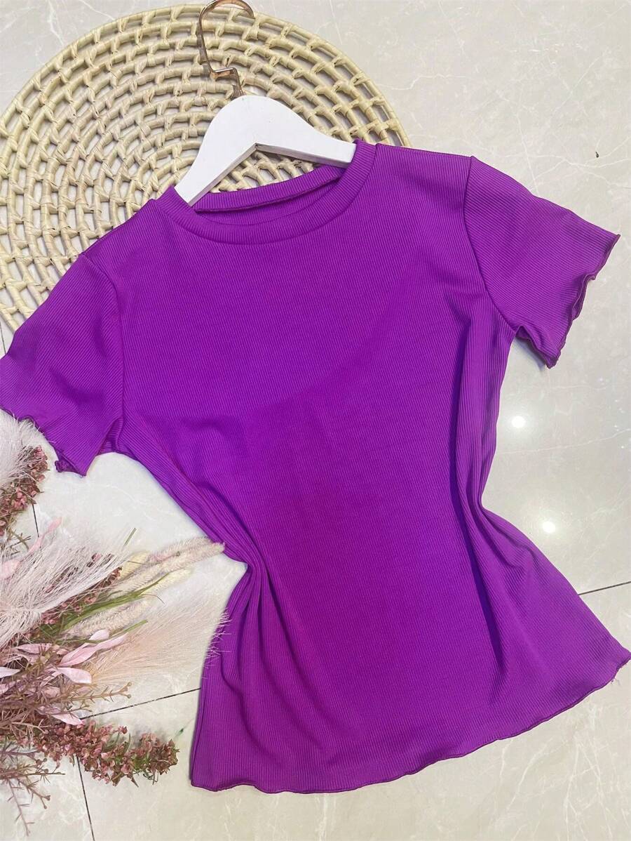 Blouse Fabric Stretches VERY GOOD CRANKED Beautiful FASHION - Purple - View 1
