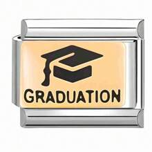 1 件不锈钢意大利模块手链组件，带有爱心、月亮、英文等图案，DIY 制作手链项链首饰，可自由搭配不同风格 - 義大利模組 - 查看 10