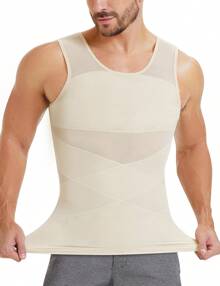 Nebility Men's Compression Shirt For Body Shaper Slimming Vest Tight Tummy Underwear Tank Top