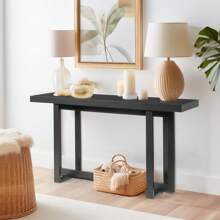 SYMCAVE 59"Modern Wood Entryway Console Table Sofa Table, Long Entryway Table For Hallway Living Room Foyer Corridor Bedroom, Black