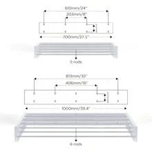 Hot Flow Glide Foldable Wall Mounted Clothes Rack Retractable Clothes Ying Rack. Sleek Design With 6 X 100cm Rods For 6m Of Hanging Line. Perfect For Saving Space. 25kg Capacity 100cm White - White-1000mm - View 2