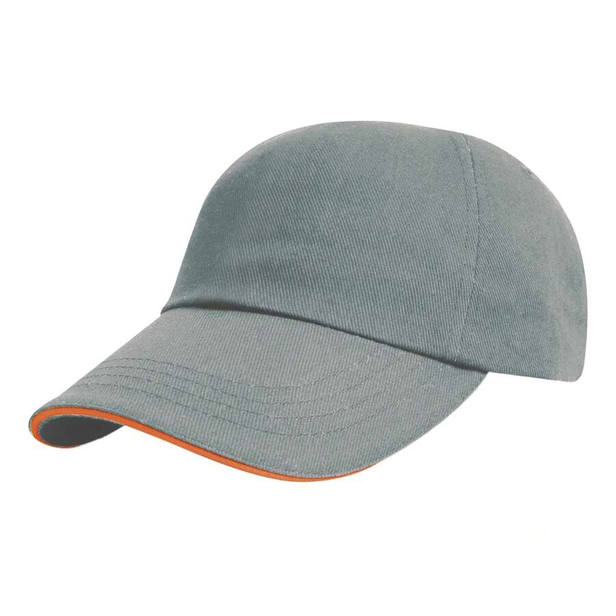 Result Cappellino da baseball con visiera imbottita in cotone (grigio/ambra) - Grigio - Visualizzare 1