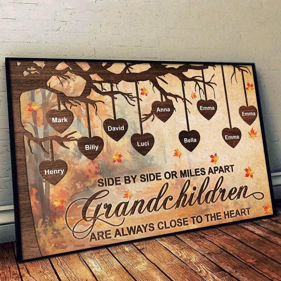 Catygift Grandkids Make Life Grand Custom Photo Framed Canvas, Personalized Home Decoration For Family, Custom Wall Art For Living Room, Birthday And Graduation Gift, Personalized Keepsake - As Shown - View 1