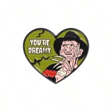 1pc English European And American Film And Television Peripheral Horror Style Love Brooch Metal Badge Pin For Clothes Bag Charm School