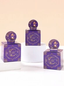 24pcs Ramadan Gift Box, Purple Golden Moon Star Style Paper Gift Box, Eid Gift Wrapping Supplies Eid Mubarak Storage Box Ramadan Kareem Decoration Ramadan Decorations For Home Ramadan Party Decor, Islam Muslim Decoration Room Decor Table Decoration, Background Decoration Ramadan Party Favor, Ramadan Decorations, Ramadan Gifts - Purple Gold - View 6