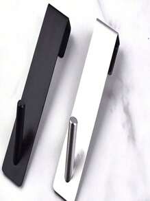 1pc Stainless Steel S-Shaped Shower Towel Bar, Suitable For Glass Door, Bathroom Bathrobe Hook