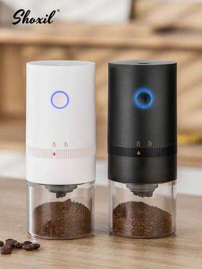 shoxil 1 件电动咖啡研磨机，便携式 USB 充电咖啡研磨机，陶瓷毛刺咖啡豆研磨机，浓缩咖啡研磨机，适用于家庭、办公室、旅行