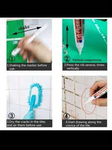 1/2/4 Stück Fugenstift, wasserdicht, schimmelbeständig, Weißwandmarker, Füllstift
