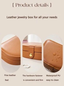 1pc 3-Tier Jewelry Organizer Box, Large Capacity Multi-Purpose Custom Personalized Name/Text Jewelry Storage Box PU Leather High-End Exquisite Earrings Necklace Multi-Compartment Jewelry Box - Ideal Gift For Bridesmaids, Birthday, Anniversary, Valentine's Day, Wedding, Best Friend, Mom, Wife, Excellent For Travel