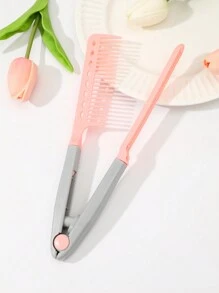 1 件可折叠直发梳，直发梳 - 适合打造完美秀发的平板直发梳，牢固抓握的直发梳 - 适合打结头发的直发梳 - 造型梳 - 适合直发的发梳。发刷/发梳（玫瑰色），返校季、旅行度假必备，女士发饰 - 玫紅色 - 查看 8