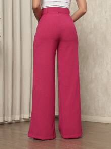 Women Pants - Rose Red - View 2