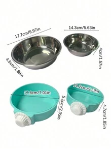 1pc Random Color Cat Bowl, Stainless Steel Pet Bowl, Hanging Cat Feeder, Anti-Spill Water Bowl For Cats, Rabbits, Dogs