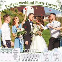 1/6 Set Elegant Wedding Favor Stainless Steel Keychains Set - With Multifunctional Heart Shaped Bottle Opener & Nail Clipper, Includes White Organza Bags & Thank You Tags, For Bridesmaids, Showers & Birthdays Party Gifts, Wedding Souvenir Suitable For Guests, Wedding Party Decoration Supplies, Bridal Gift