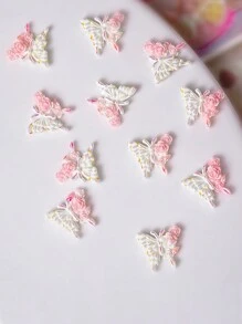 10PCS Super Beautiful Nail Accessories, Rose And Butterfly Style Nail Accessories, Super Beautiful Nail Accessories