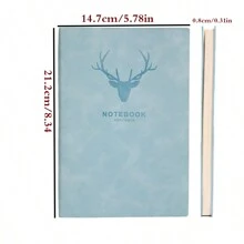 1pc/2pcs/3pcs/6pcs 平装鹿头小羊皮 200 页笔记本，软皮/护眼纸/丝带书签/鹿头 LOGO，适合商务办公/校园生活/日常生活/节日礼品/日记本/手帐本/会议笔记本