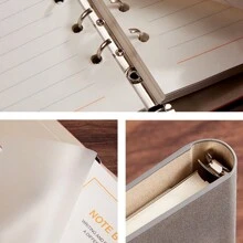 1-Piece Refillable Leather Notebook A5 Loose Leaf Notebook Detachable Three Fold Loose Leaf Hardcover Notebook, Suitable For Business, Travel, Work, And Home Writing, 200 Page Wired Paper Hardcover Executive Notebook With Pen Loop - A5 - 查看 6