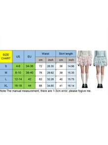 Women's Plaid Print Mini Skirts High Waist Lace Patchwork A-Line Skirts Layered Ruffle Skirts - Hồng - Xem 11