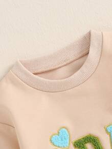 1st Birthday Outfit Baby Boy Girl Jumpsuit Cute Embroidery Long Sleeve Romper Bodysuit One Year Old Birthday Clothes - Màu Khaki - Xem 3