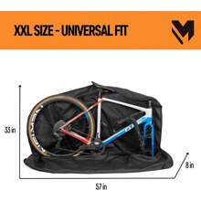Luxury Bike Cover, Fits Road & Gravel Bikes, Mountainbikes 26-29 Inch, XXL Bike Bag For Travel & Transport, Only Remove The Front Wheel, Heavy Duty Bicycle Cover With Premium 1680D Nylon - Black - View 3